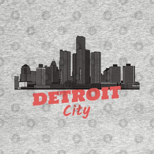 Detroit city skyline vintage retro by thegoldenyears